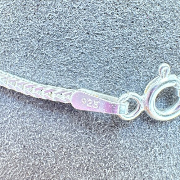 VTG Sterling Silver 925 Foxtail Link Chain Bracelet Spring Ring Clasp Size 7.25" - Picture 6 of 12
